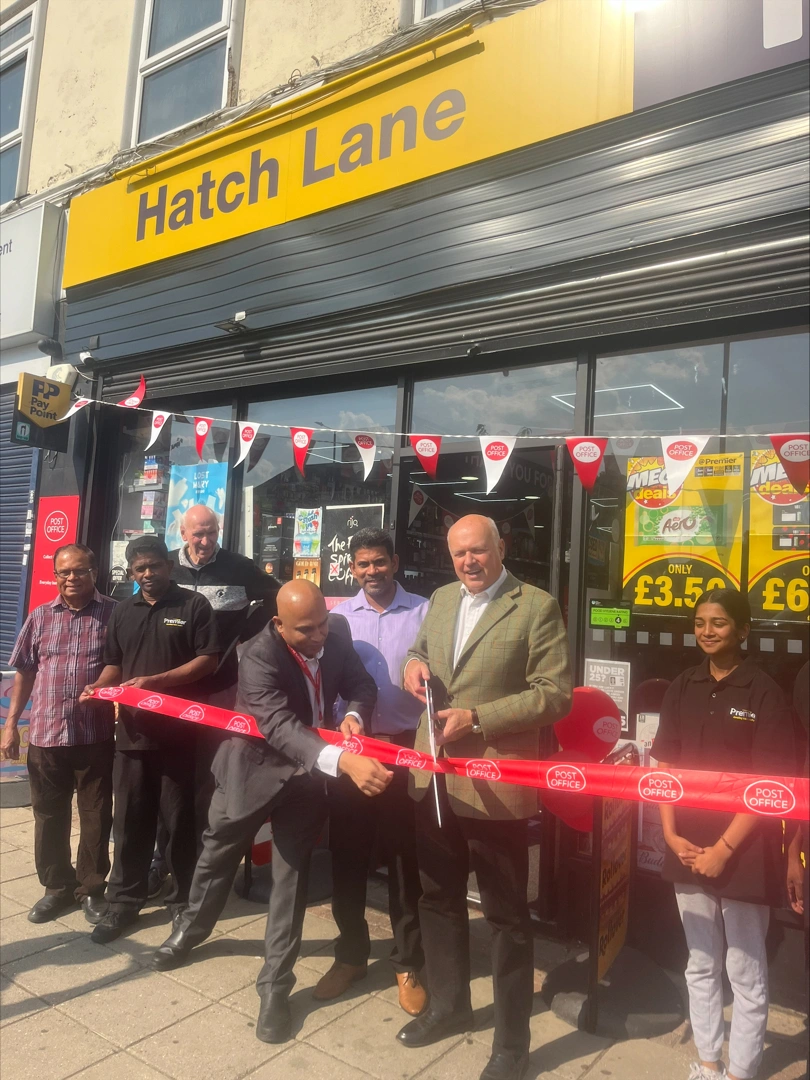 MP “cuts the ribbon” at official opening of Chingford Hatch Post Office